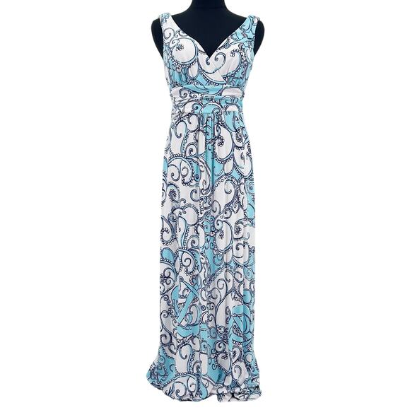 Lilly Pulitzer Sloane Maxi Dress Shape Up or Ship Out Anchor Print Women Size S - Picture 3 of 14